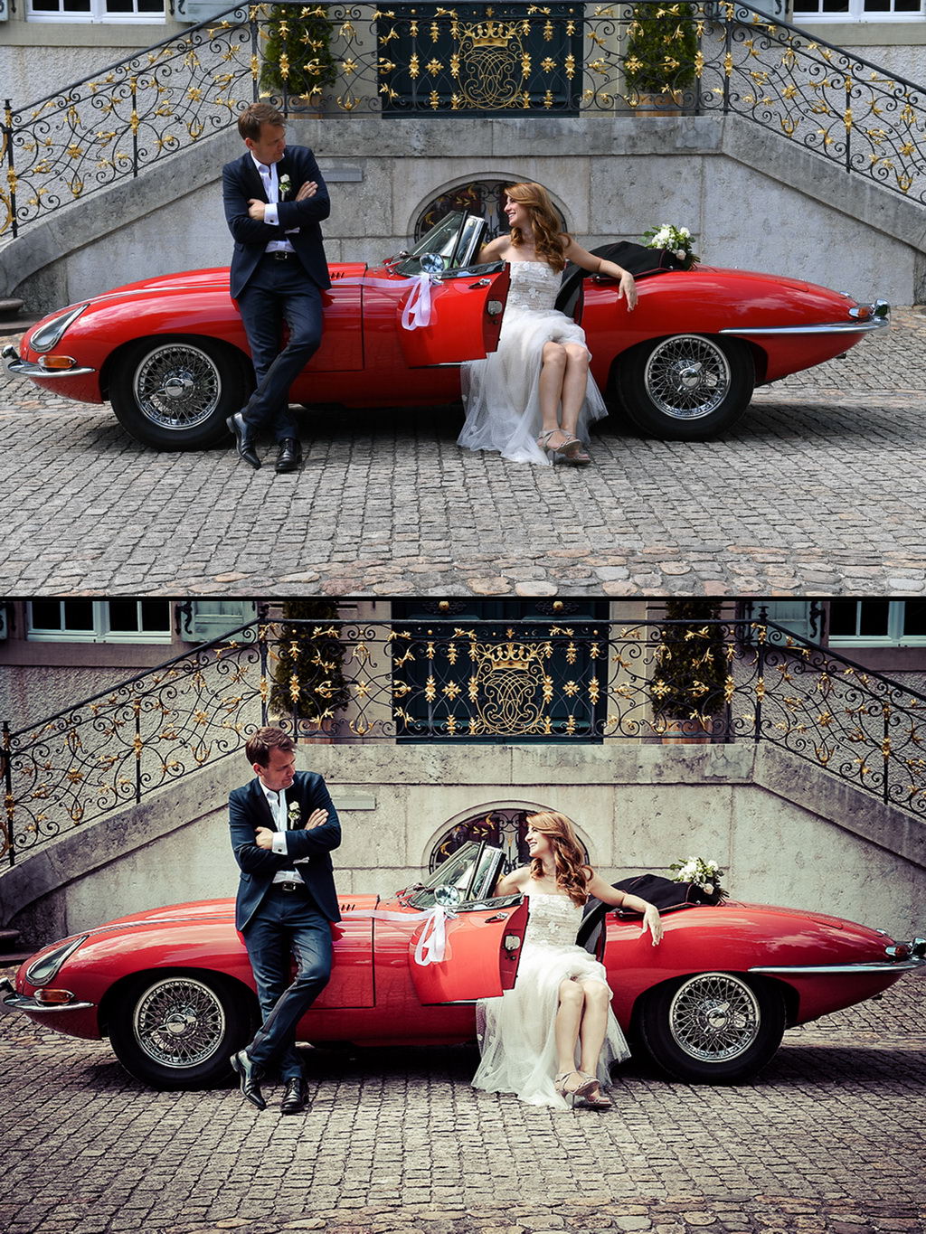 Empfehlung des Hochzeitsfotograf, der Glamour Look - Vergleich Vorher / Nachher Empfehlung des Hochzeitsfotograf, der Glamour Look - Vergleich Vorher / Nachher
